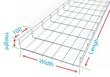 SS316 SS304 Soporte de cable galvanizado Electro Cable Bandeja Bandeja de gestión de la bandejas de cables de malla de alambre