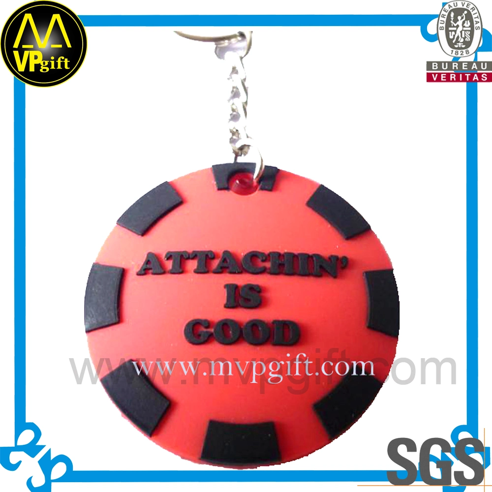 Custom Plastic 3D Promotion POM POM Keychain for Gift