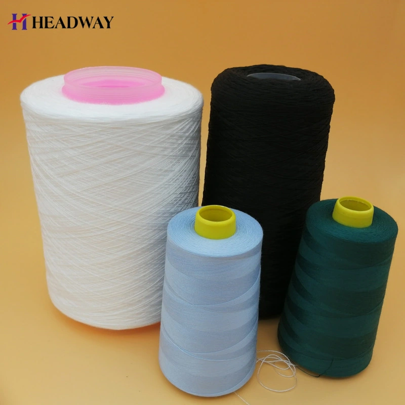 Eco-Friendly White Sinopec Virgin 30/2 40/2 100% Polyester Spun Yarn for Sewing