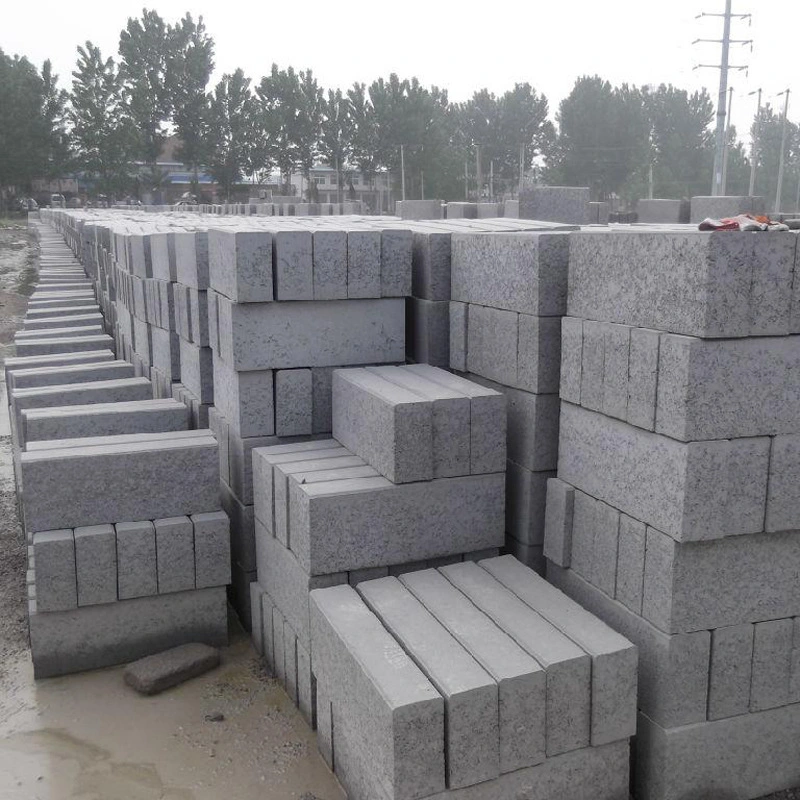 China Price Flamed Square Tile Black Grey Granite Paving Stone/Kerb Road Stone Paver Curbstone