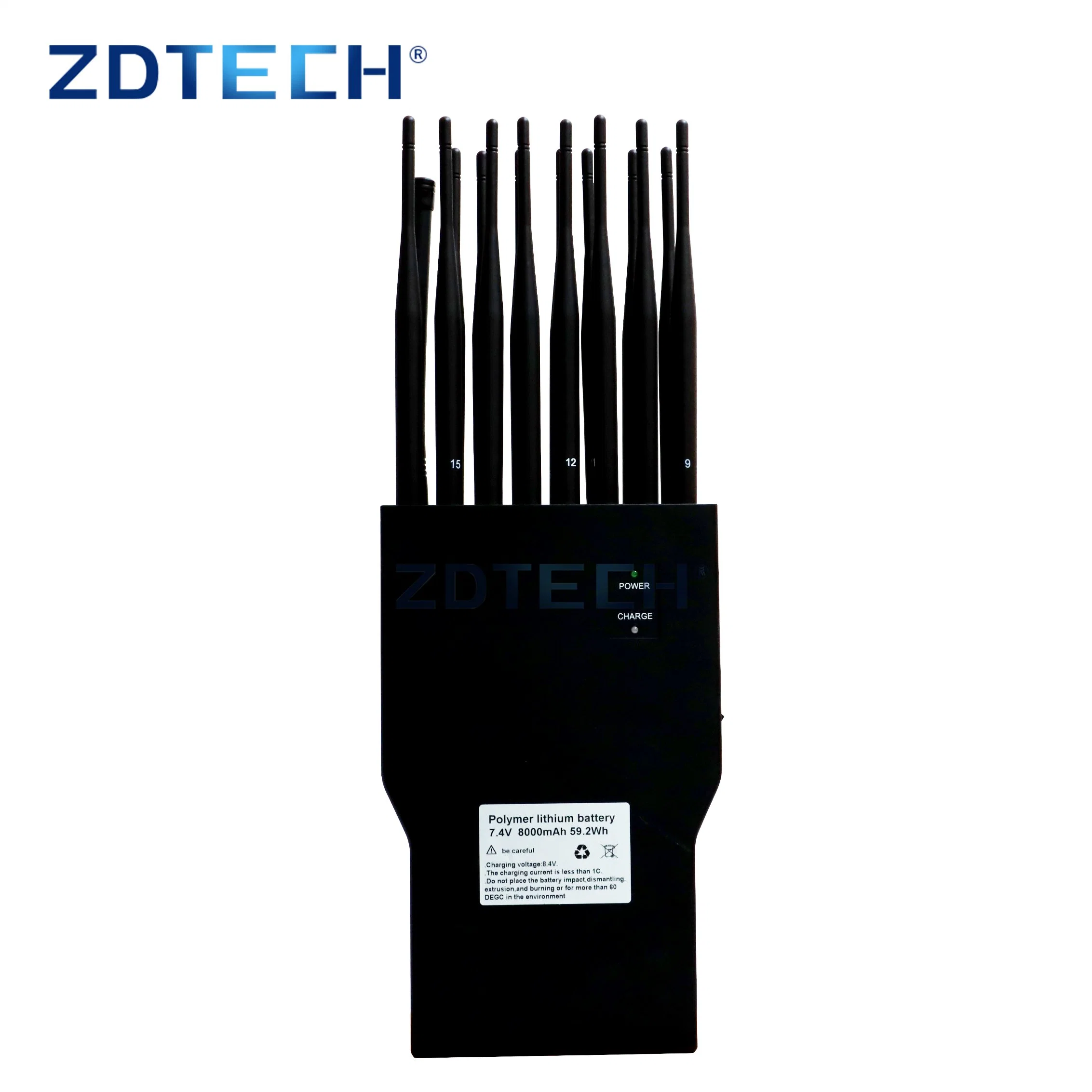 Portable Handheld 21 Channels 10m Signal Detector Mobile Phone 5g GPS WiFi Digital RF Jammer with 16000mAh