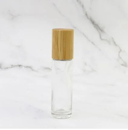 Perfume Essential Oil Clear Roller Bottle 10ml Glass Roll on Bottle with Bamboo Lid and Rollers