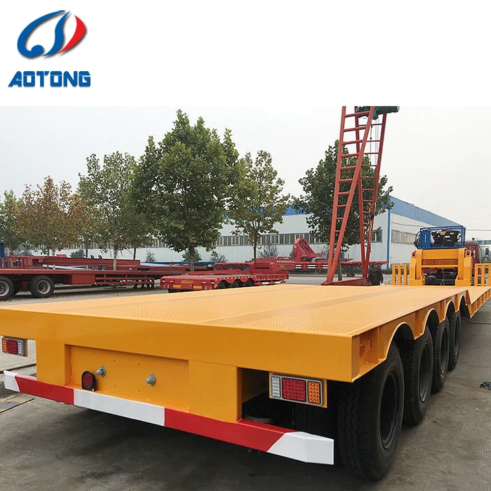 Double Axis Drop Deck Semi Trailer with Tri-Angle Widening Support