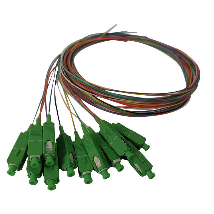 SC/APC Connector Colors Waterproof Fiber Optical Pigtail FTTH Pigtail Catheter Patch Cord