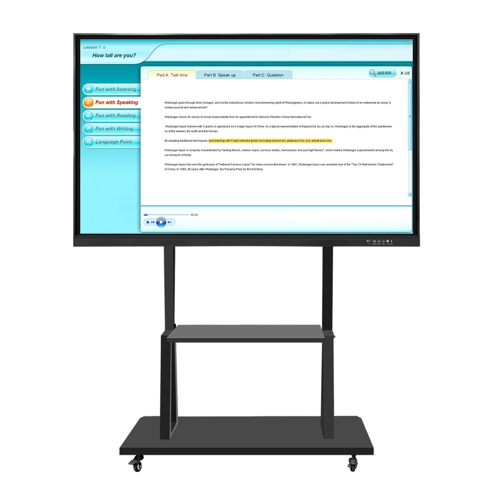 Support 4K Indoor Smart Board Digital Signage IR Touch Screen Portable Interactive Whiteboard