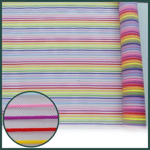 Safety Colourful Stripe Filter Net Nylon Mesh for Pencil Box Pencil Bag