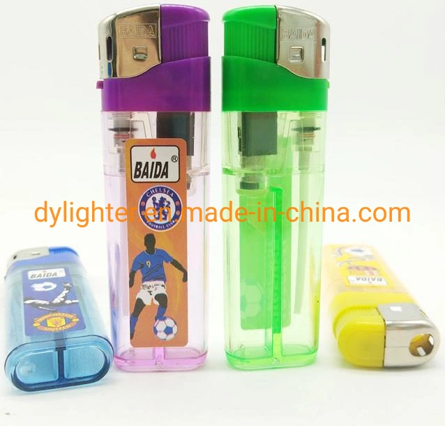 Custom Flame Encendedor Electric Lighter Disposable Cigarette Gas Cheap Baida Custom Logo Refillable Plastic Reloj Briquet
