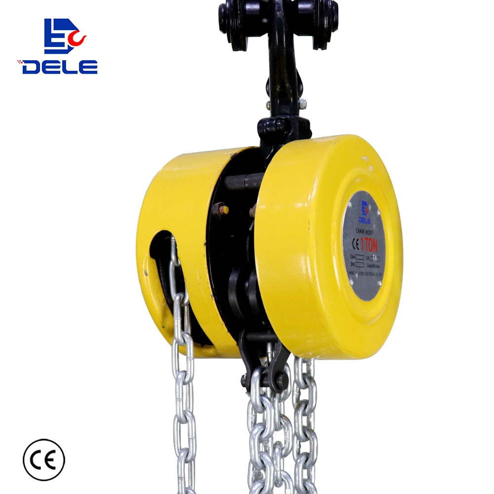 Dele Manufacturer Round Sk Type 1t Hand Chain Pulley Hoist Block and Chain Hoist Chain Pulley Block