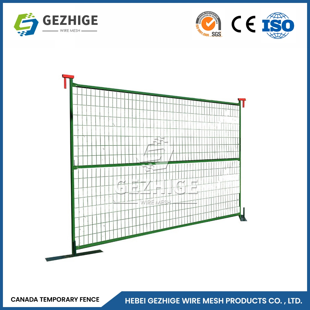 Gezhige Galvanized Construction Temporary Fencing Canada Ral 1021 Yellow Construction Safety Fencing China Suppliers Temporary Electric Fence for Horses