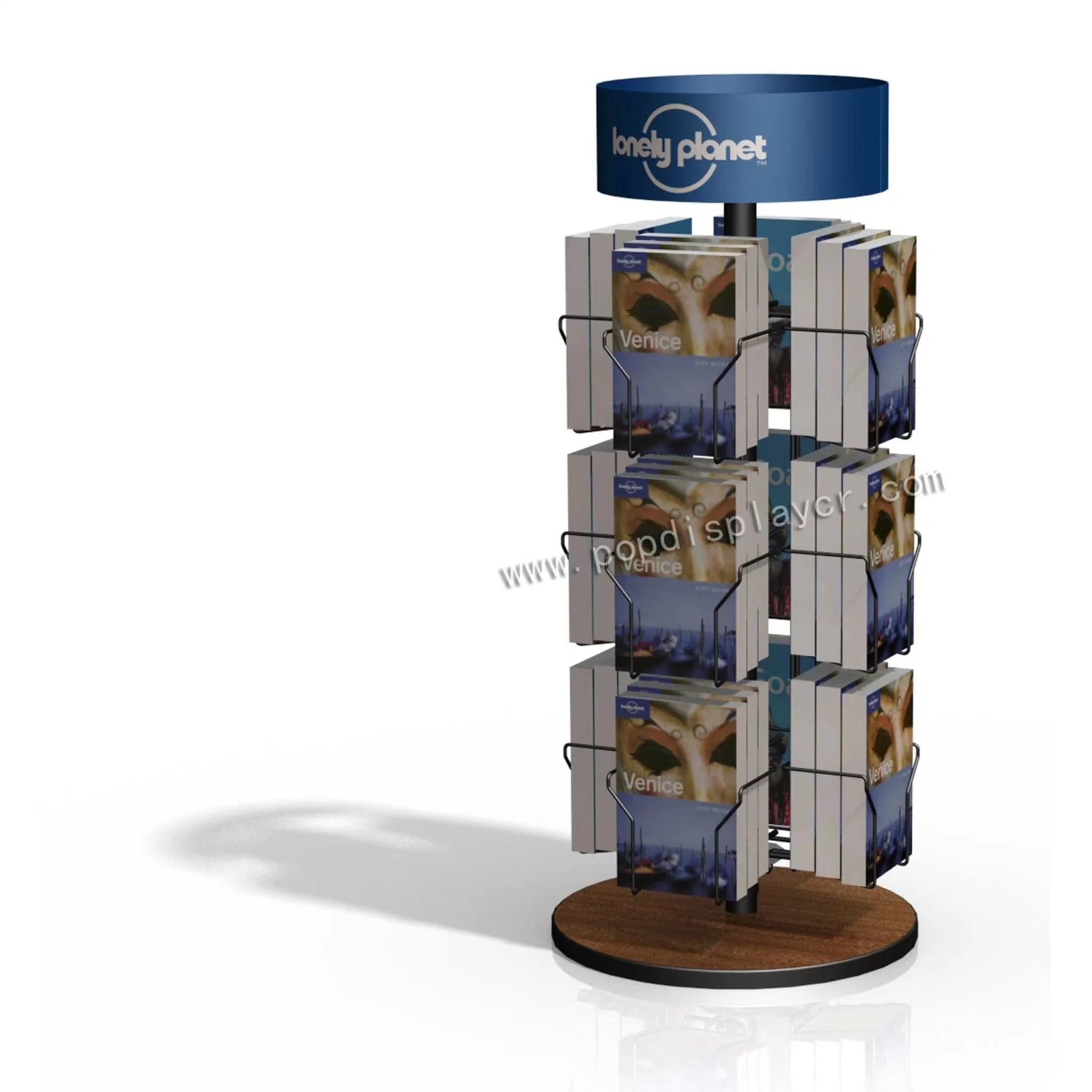 Wholesale/Suppliers Customized Floor Standing Metal Wire Brochure Display Stand Rack with Hooks