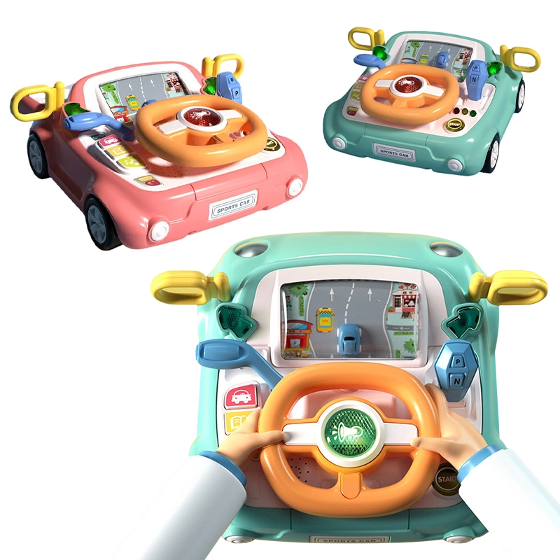 Juego de coches de carreras de bebés Simulador de conducción niños de tráfico de conocimiento de aprendizaje Juguete eléctrico multifuncional para niños