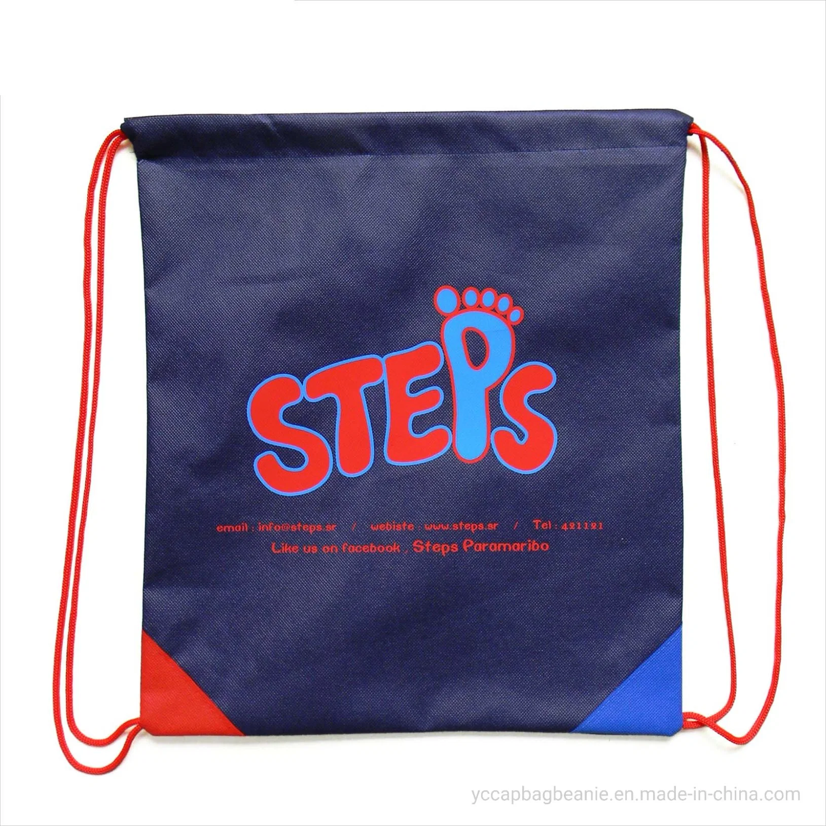 Custom 210d Polyester Promotional Cinch Drawstring Bag