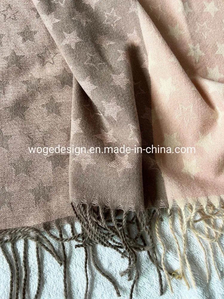 Yiwu Prime Producer Long Jacquard Star Polyester Garn Weicher Kaschmir Feeling Schal Kleid Accessoire