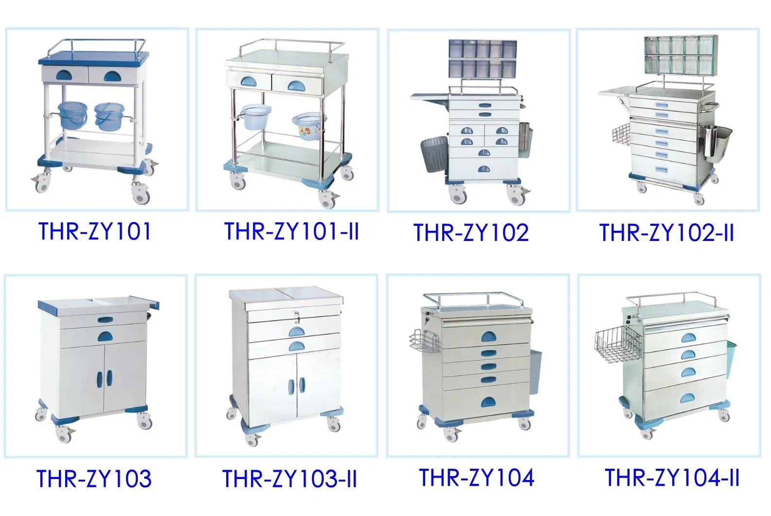 Hospital Luxurious Stainless Steel Trolley Medical Anesthesia Cart (THR-ZY104-II)