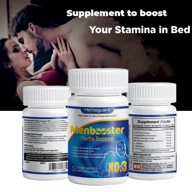 Fórmula personalizada Suplemento herbario refuerzo macho sexual Stamina en cama