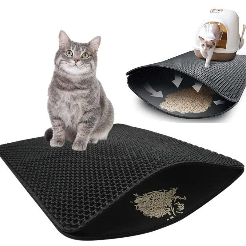 Cat Litter Mat EVA Waterproof Cat Sand Mat Non-Slip Easy Clean Cat Sand Cushion Single Layer Double Layer