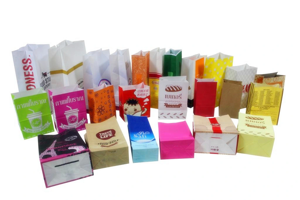 Popular High Speed Automatic Square Bottom Fast Food Coffee Drink Snacks Grocery Shopping Kraft Paper Take Away Carry Bag Maker