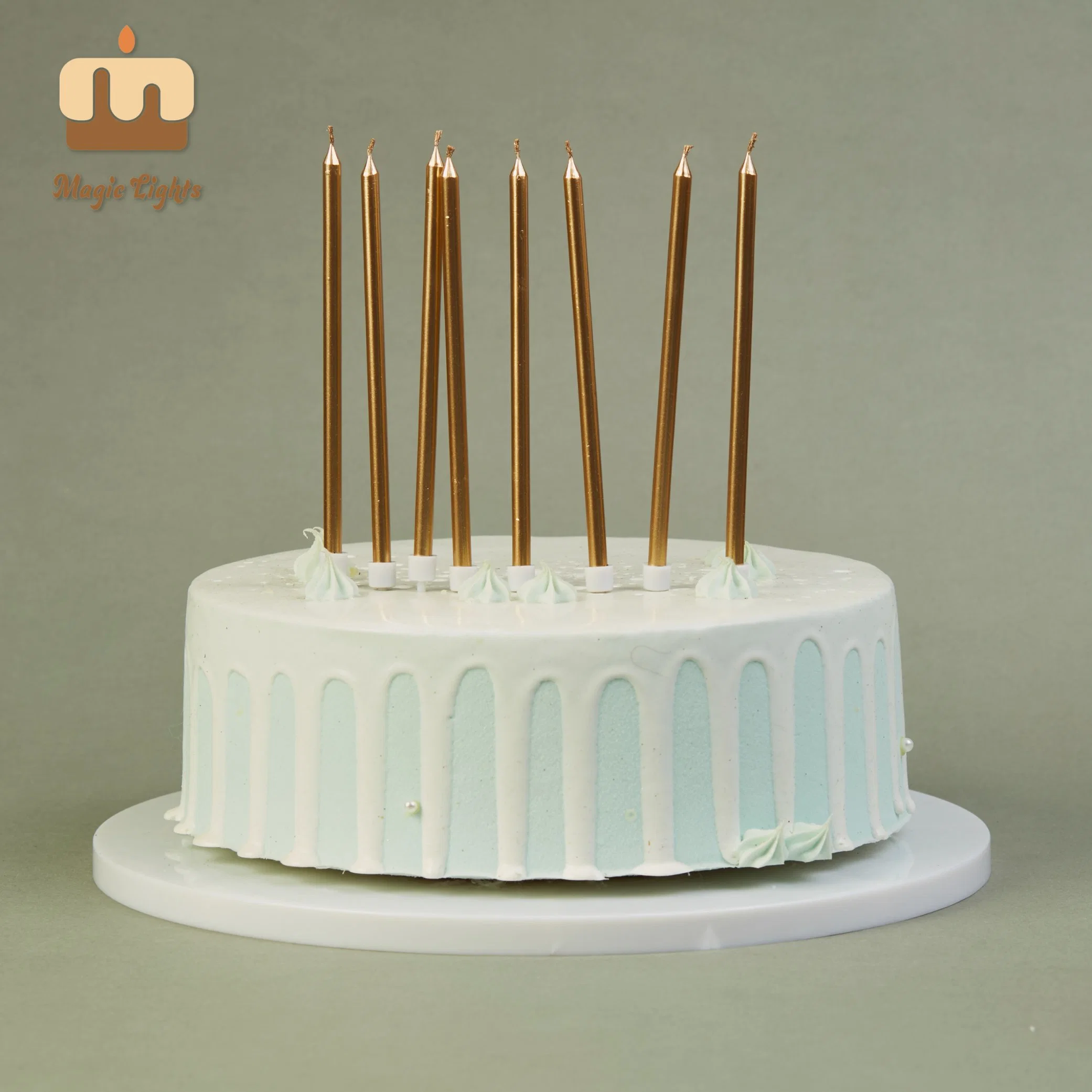 Factory Produce 6 PCS/Pack Gold and Silver Birthday Spiral Candles