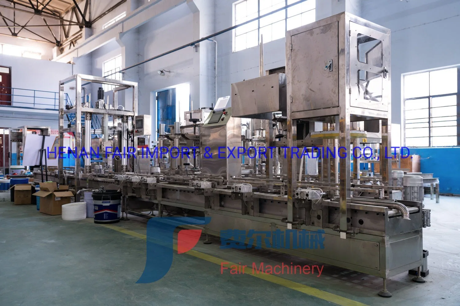 Full Automatic 2-6 Nozzles 20L Solvent Liquid/Engine Oil/Paint Filling Machine for Jar Cans/Buckets/Pails