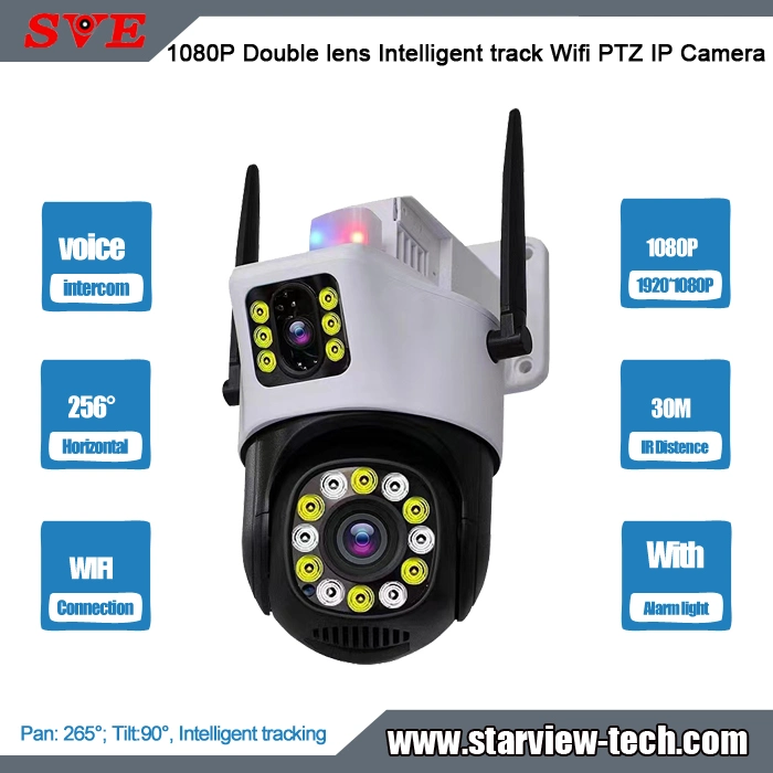 1080P Double Lens Wireless Intelligent Track WiFi PTZ IP Camera