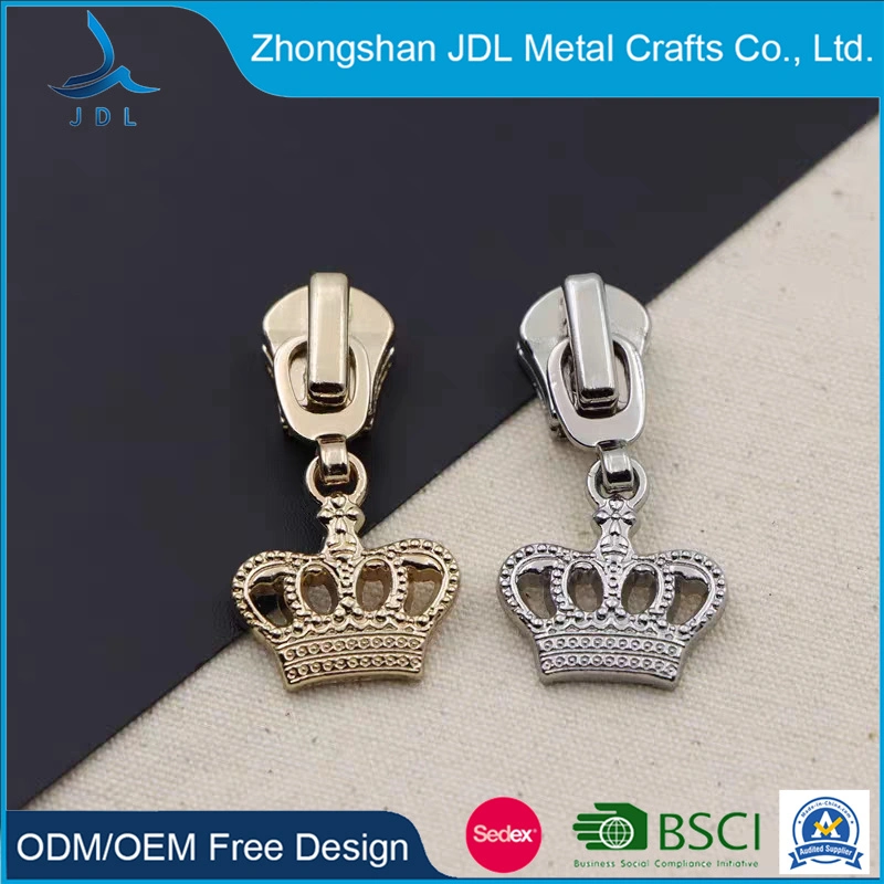 New Arrival Wholesale/Supplier Decorative Cartoons Logo Metal Zip Zipper Puller Slider for Bags Number 5 Decorative Replacement