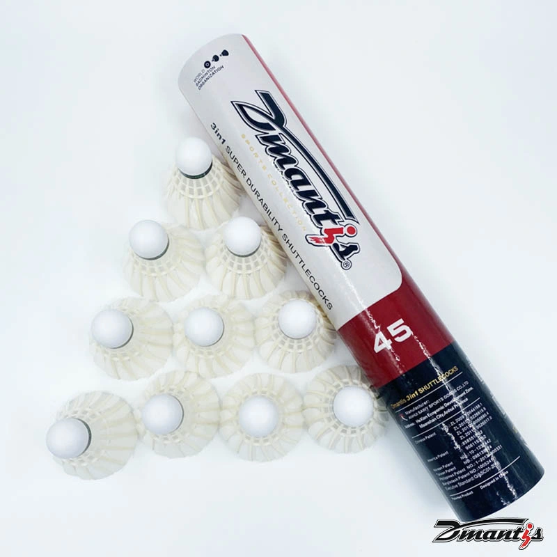 Top Sales Good Quality Goose Feather Dmantis D45 Training Badminton Shuttlecock