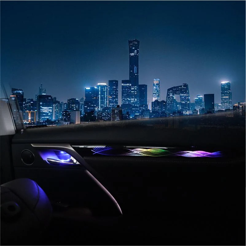 Interior do veículo original modificado 64 cores iluminação decoração atmosfera luz Kit