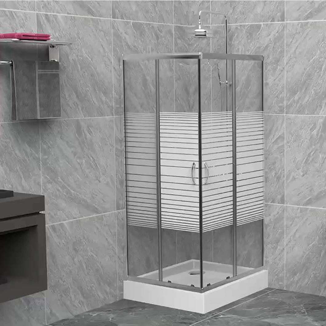 Qian Yan Glass Shower Hardware Sliding Door System China Standing Glass Shower Bathroom Enclosures Manufacturers 80X80 Glass Whirlpool Shower Cabin