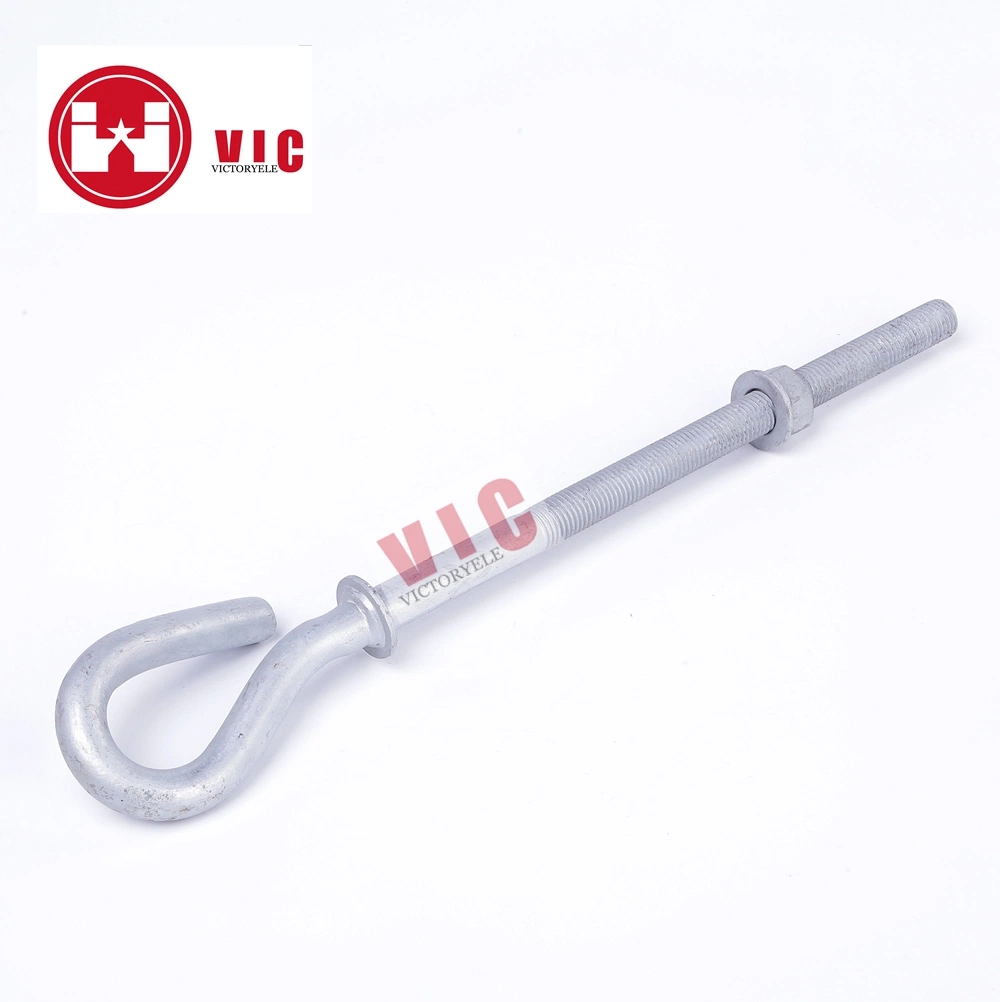 Vic Pole Line Hardware Galvanized Pigtail Bolt Hook