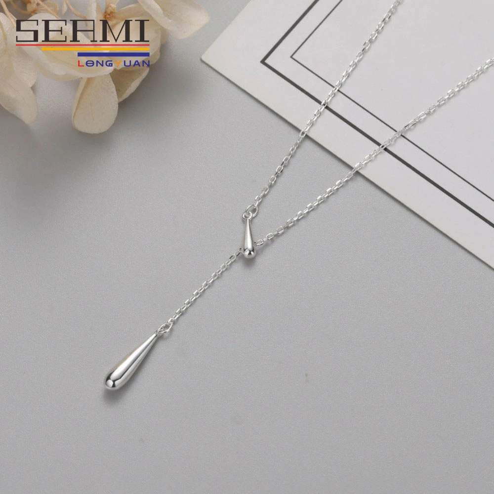 Vente chaude Collier en argent à la mode Collier goutte d'eau Bijoux pour femmes