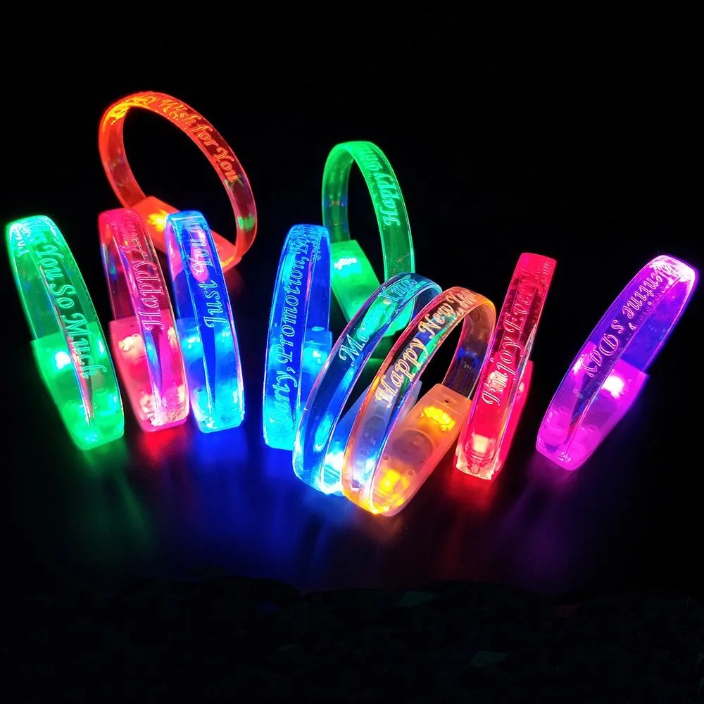 Vendas quente Custom Glow Sticks bracelete LED pulseira para fontes de terceiros