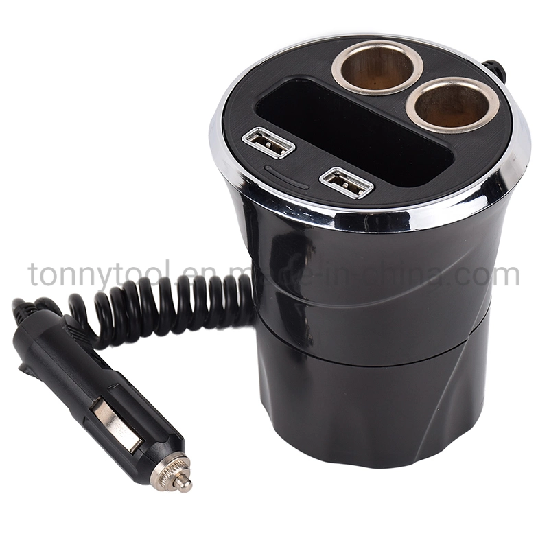 2 prise adaptateur allume-cigare doubleur de gamme + 2 chargeur de voiture USB Prise 12V DC