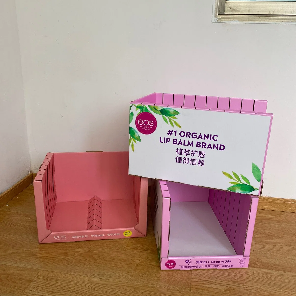 Cute Floor Cardboard Paper Display Case Stacker Custom Layers Pallet Display