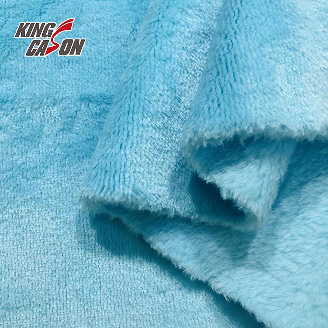 Kingcason Brushed Polyester Knitting Knit Flannel Coral Polar Fleece Cobertor Cama pijamas Sofá cortina Home tecido estofos Garment Tecido