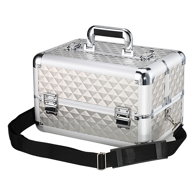 Durable Portable Aluminum Cosmetic Case Professional Beauty Case Cosmetic Storage Box