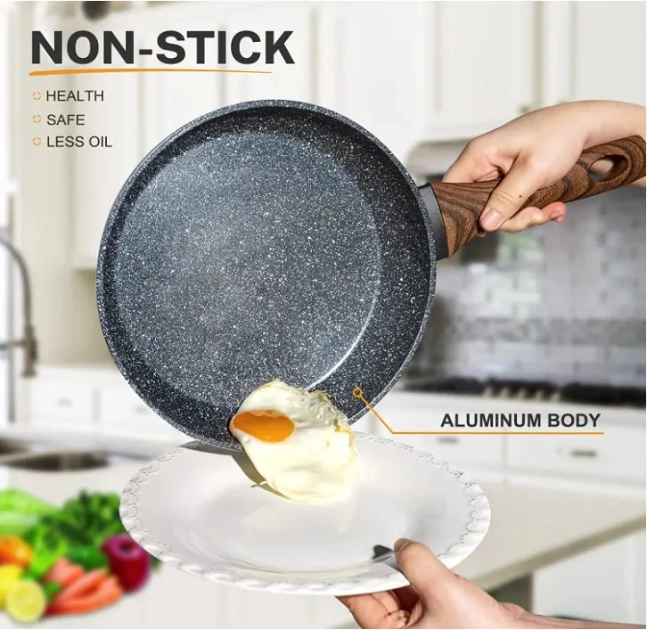 Wholesale/Supplier 10PCS Aluminum Nonstick Cookware Set Home Kitchenware Cooking Kitchen Cooking Pot with Glass Lid Heat Resistant Marble Coating