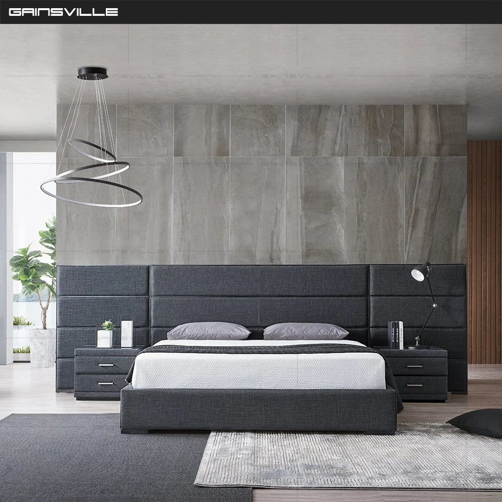 Un style moderne, mobilier de maison hôtel ensembles de chambre à coucher avec lit mural en acier inoxydable de meubles de décoration
