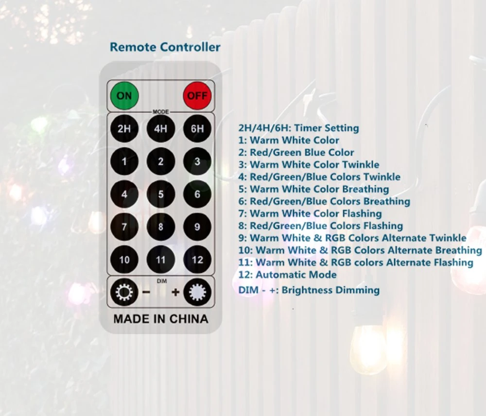 12 Sockel Fernbedienung Farbe Wechselbare Solar Fetsoon String Kit