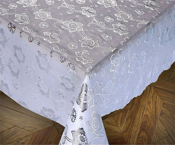 137 Cm Vinyl PVC Lace Crochet Tablecloth with Roll Gold/Silver Coated