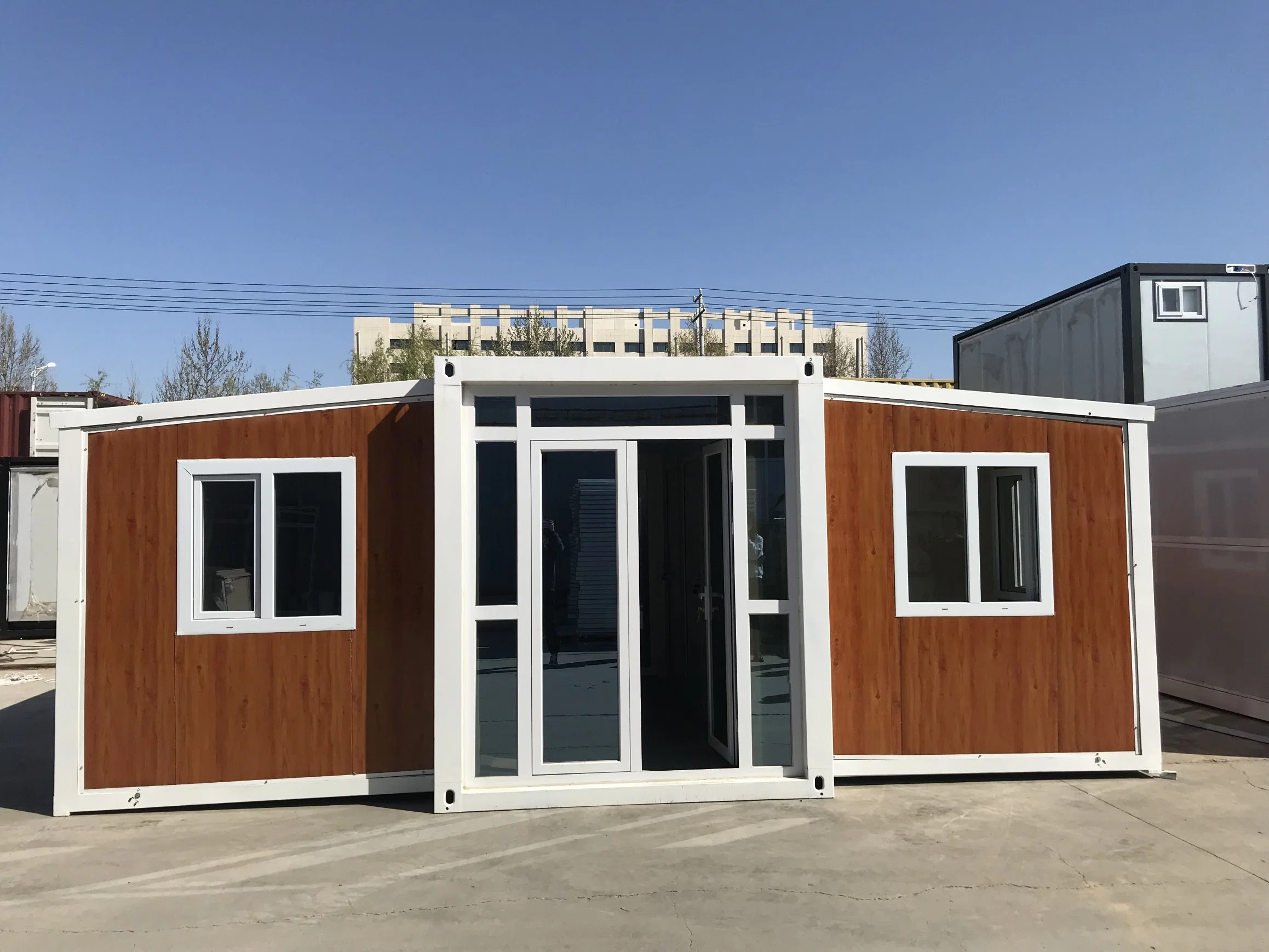 Pitched Roof Prefabricated Light Steel Trailer Price Rock Wool Corrugated Container House