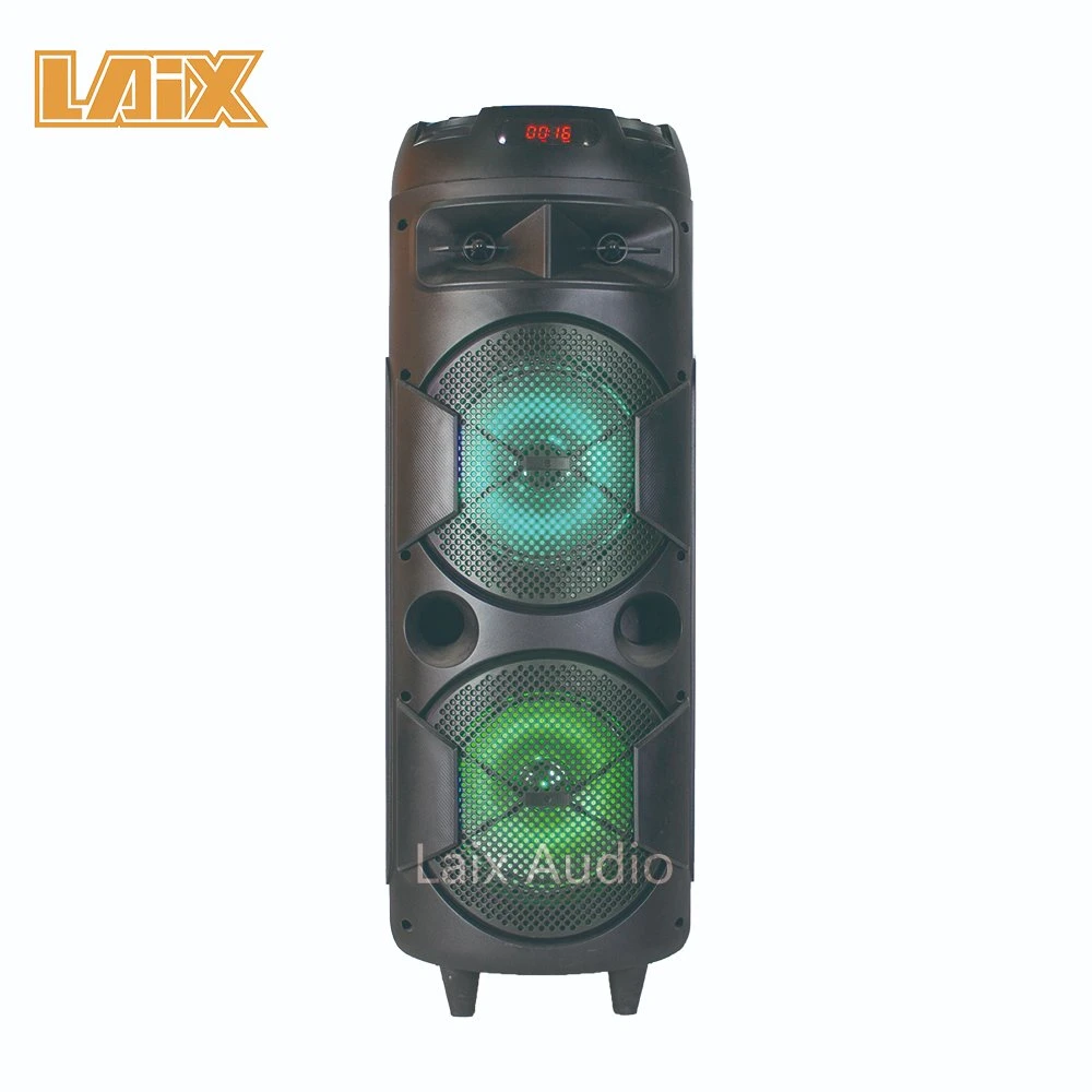 Factory Trolley Speaker with Microphone Wireless Attractive Light Private Good Quality Outdoor Dual 8" New Portable Speaker