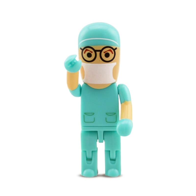 Promotion Gift Cartoon Plastic Doctor Shape Desktop Trinkets USB Flash Drive