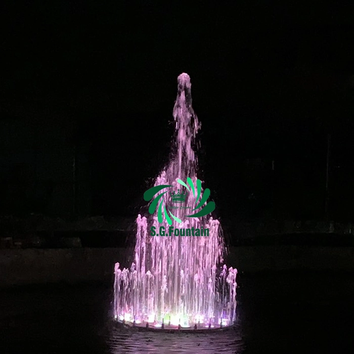 Fuentes de agua maravilloso jardín de la música decorativa fuente con luz LED RGB