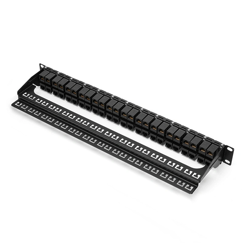 48-Port 1ru Cable Management Bar Included CAT6 Coupler Network Patch Panel