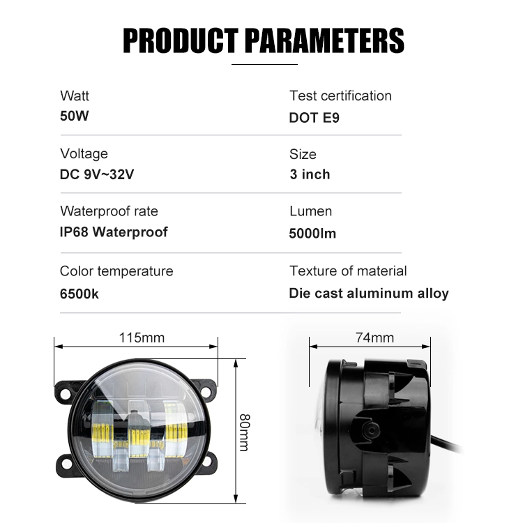 New Super Bright 3000 Lumen Car 50W off Road Mini 3 Inch 4X4 Laser LED Fog Driving Light for off Road