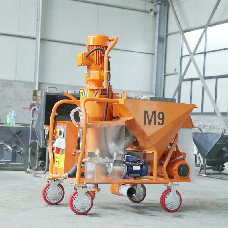 Diesel Powered Cement Mortar Mixer M6 M9 Wall Gypsum Spray Plastering Machine