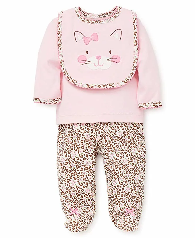 Recém-nascido bebê roupas de boa qualidade Kids Girl modelitos dons Layette define com subprodutos animais Emb impresso