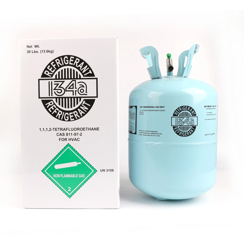 China Factory Refrigerant Gas R134A 13.6kg for Aerosol Propellants and Flame Retardants in Medicine