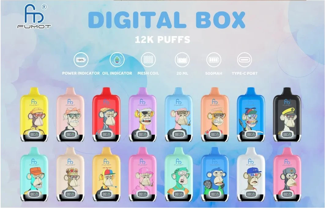 Fumot Original Digital Box12000 E Zigarette wiederaufladbare Display-Bildschirm Einweg Vape