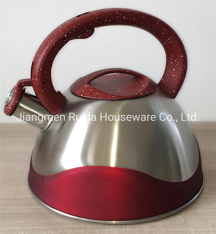 New Style Coating of Kettle 3.0 Liter Stainless Steel Water Kettle with Comfortable Soft Touch and Body in Red Coating